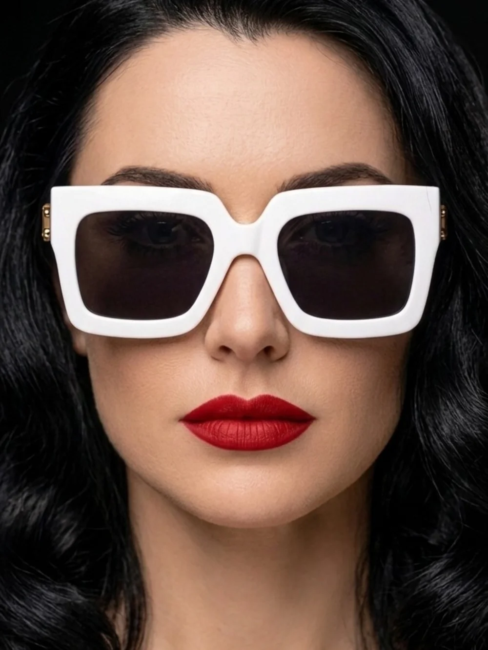 White Oversized Square Sunglasses - Designer Style